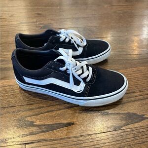 Vans Classic Black Canvas Shoes with White Details